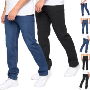 Mens 2 Pack Regular Leg Stretch Jeans