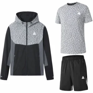 Mens 3 Piece Hooded Active Shorts Set
