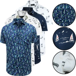 Mens 4 Pack Hawaiian Summer Shirts