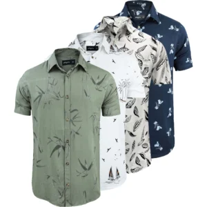 Mens 4 Pack Hawaiian Summer Shirts
