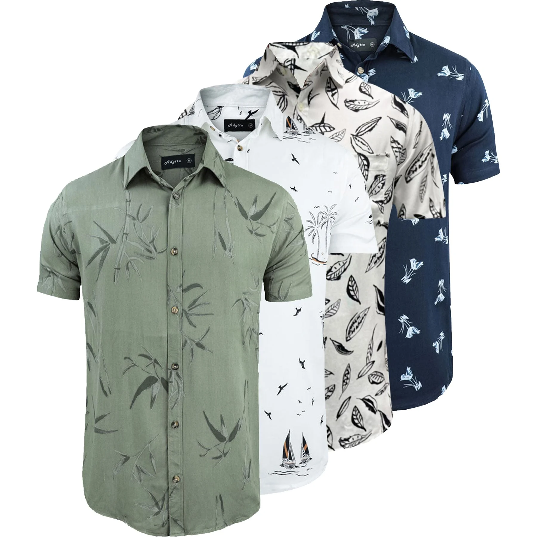Mens 4 Pack Hawaiian Summer Shirts