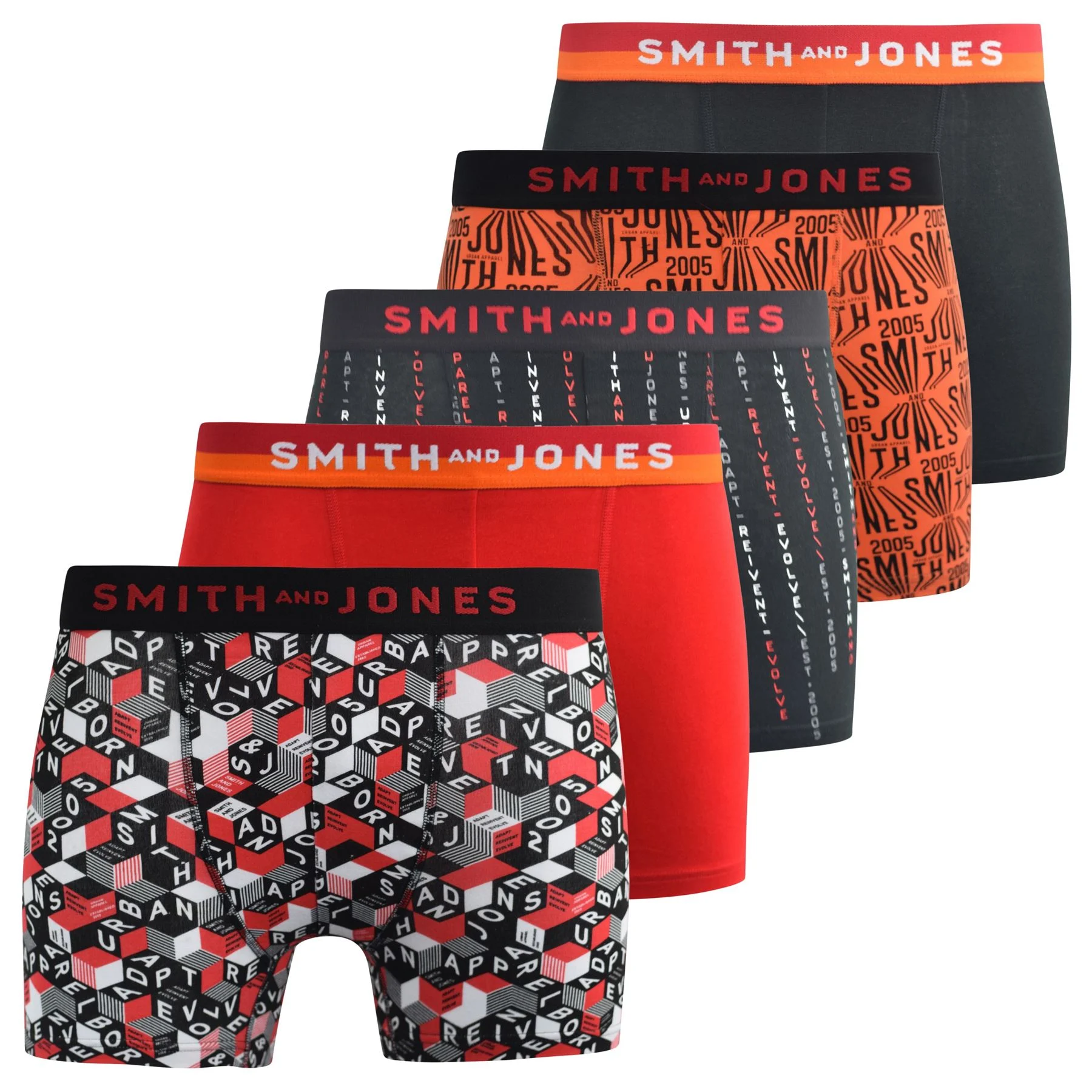 Mens 5 Pack Brevin Boxer Shorts