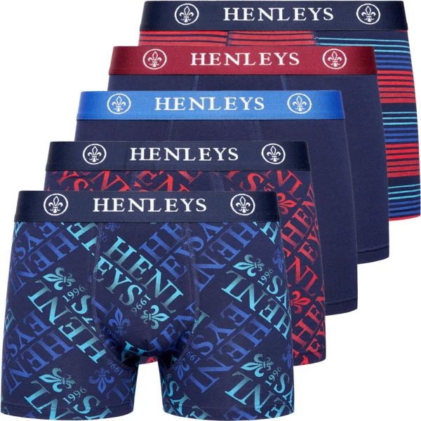 Mens 5 Pack Rutling Boxer Shorts