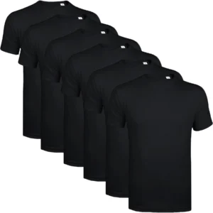 Mens 6 Pack Plain Cotton T Shirts