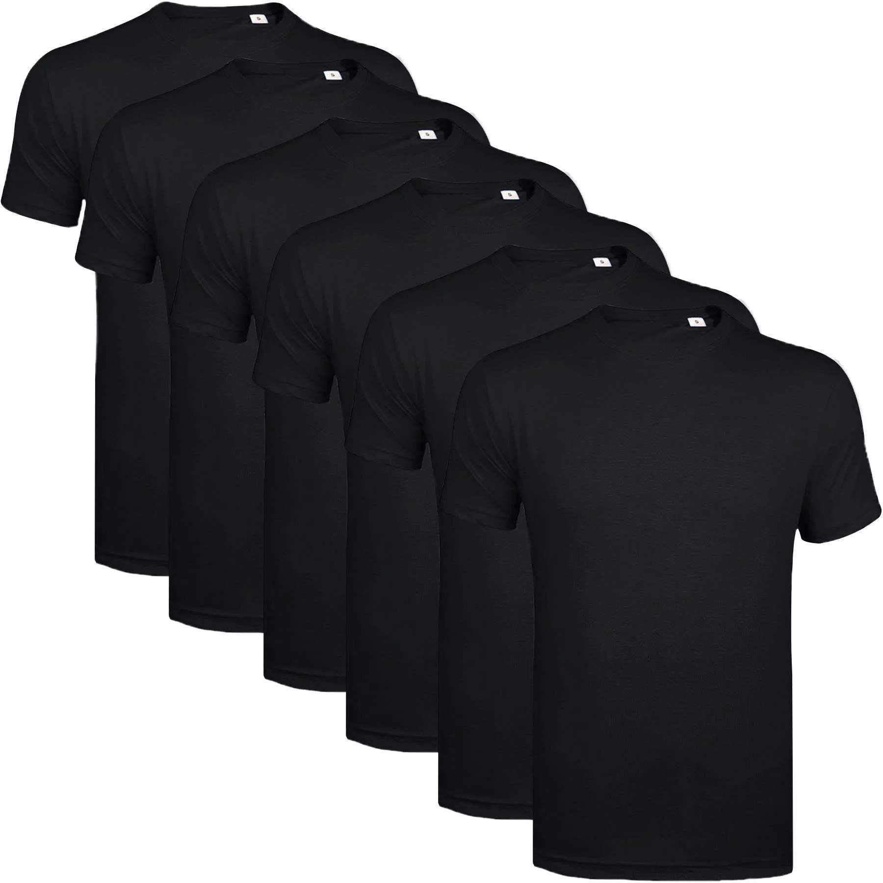 Mens 6 Pack Plain Cotton T Shirts