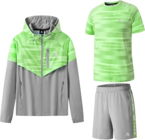 Mens 3 Piece Textured Sports Shorts Set