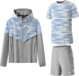 Mens 3 Piece Textured Sports Shorts Set