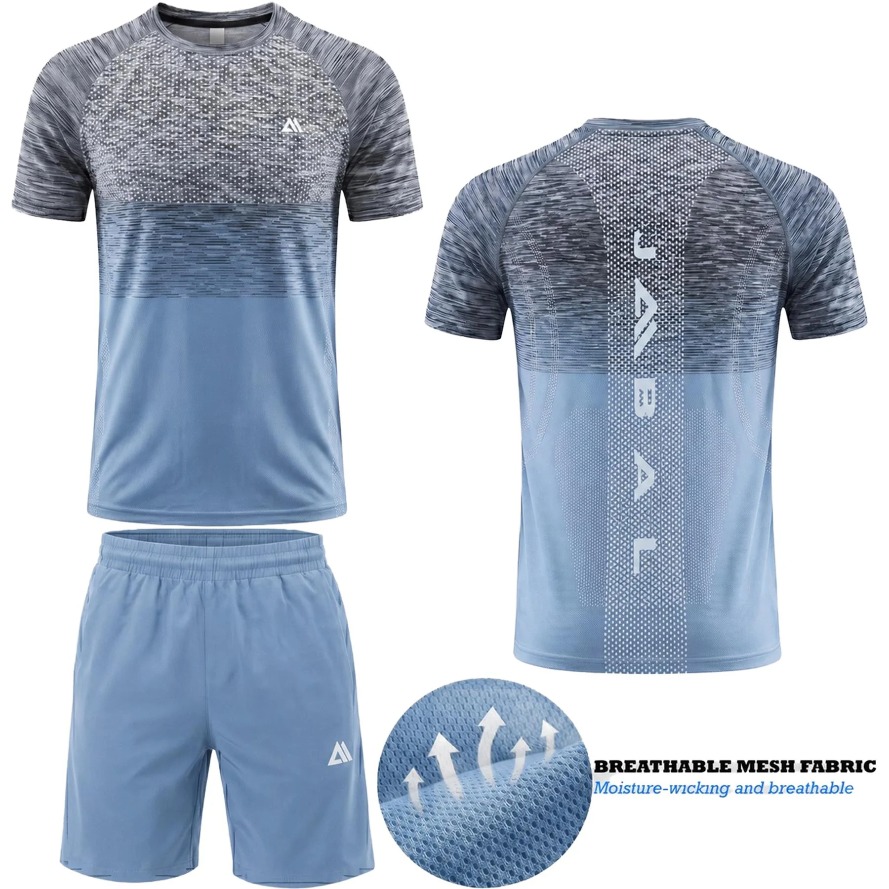 Mens Sublimation Gym T Shirt Shorts Set
