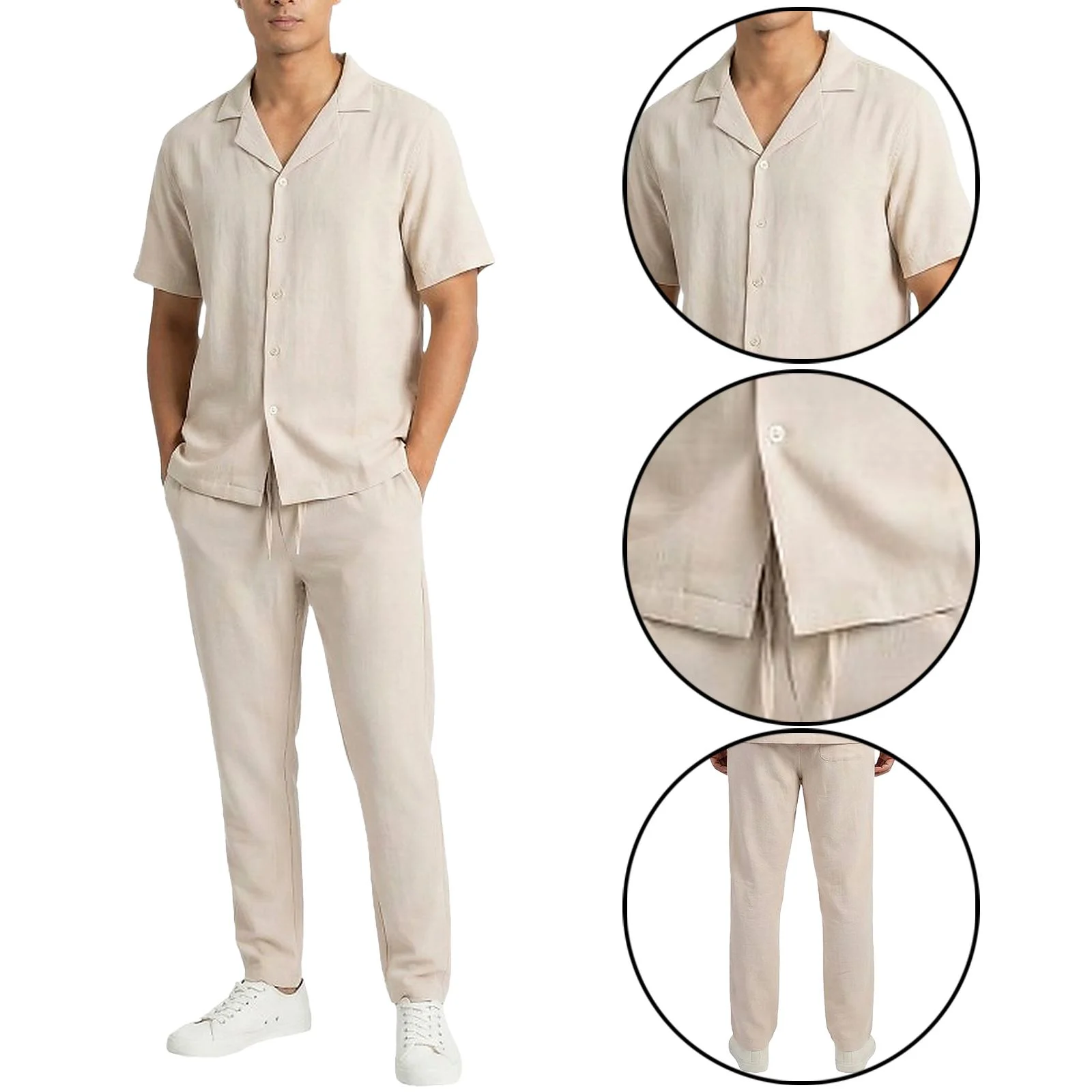 Mens Crinkle Shirt Trouser Co-ord Set