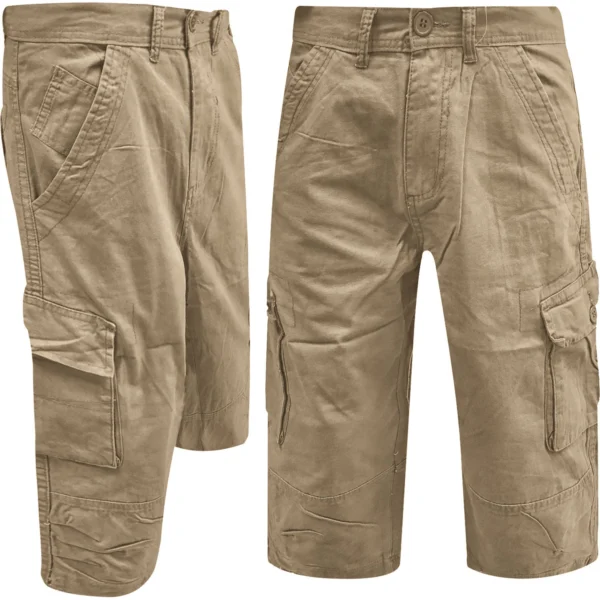 Mens Cargo Combat 3/4 Twill Shorts