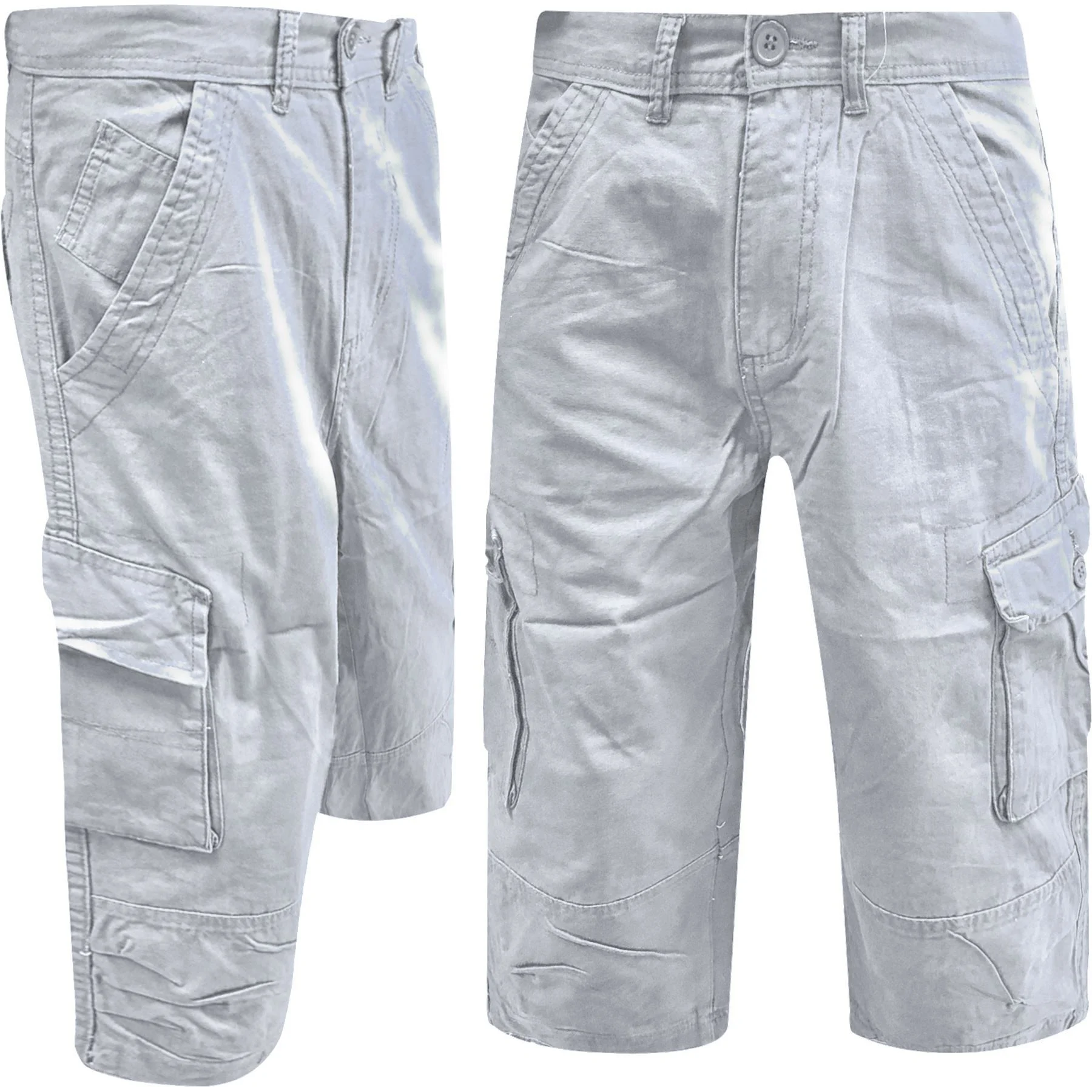 Mens Cargo Combat 3/4 Twill Shorts