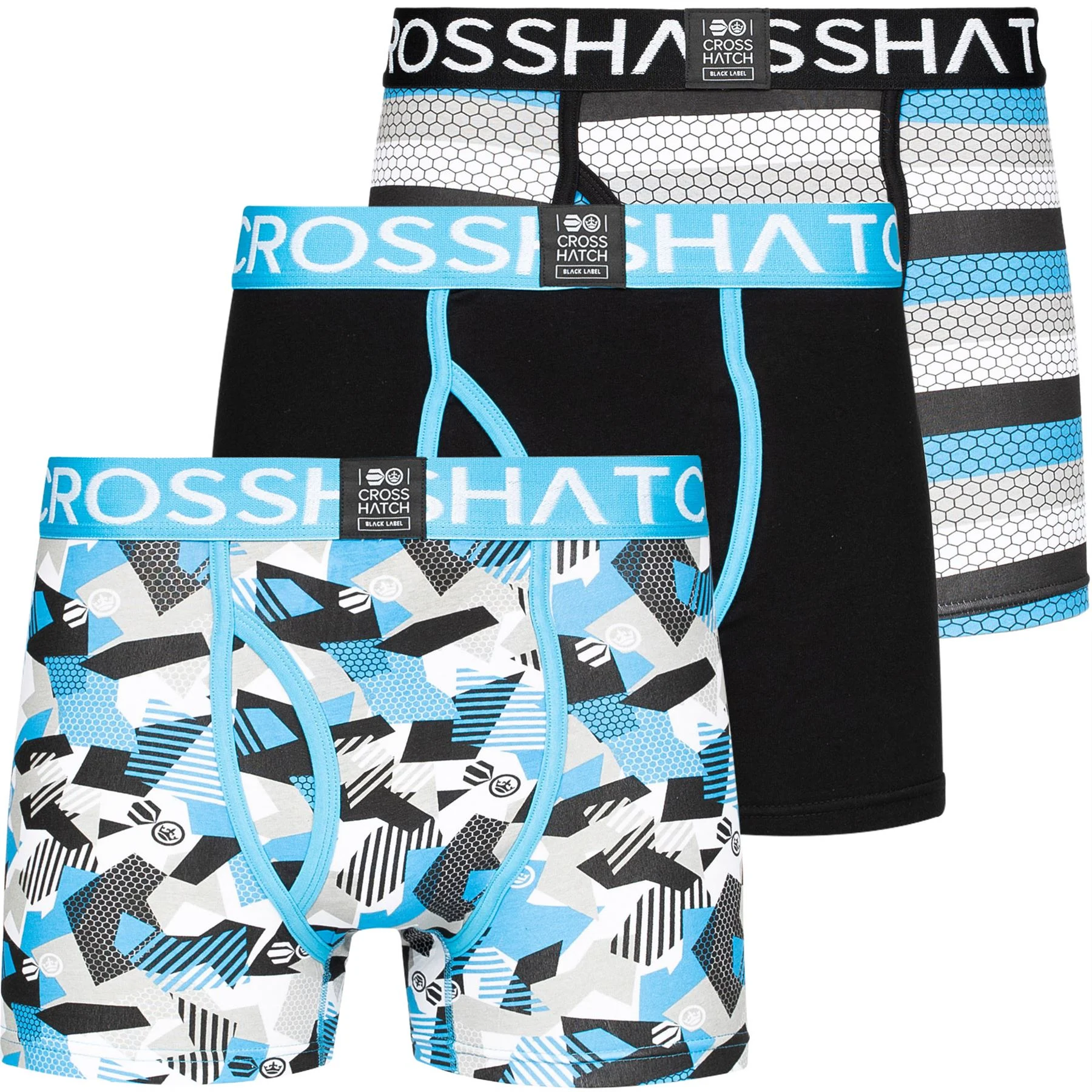 Mens 3 Pack Crystaline Boxer Shorts