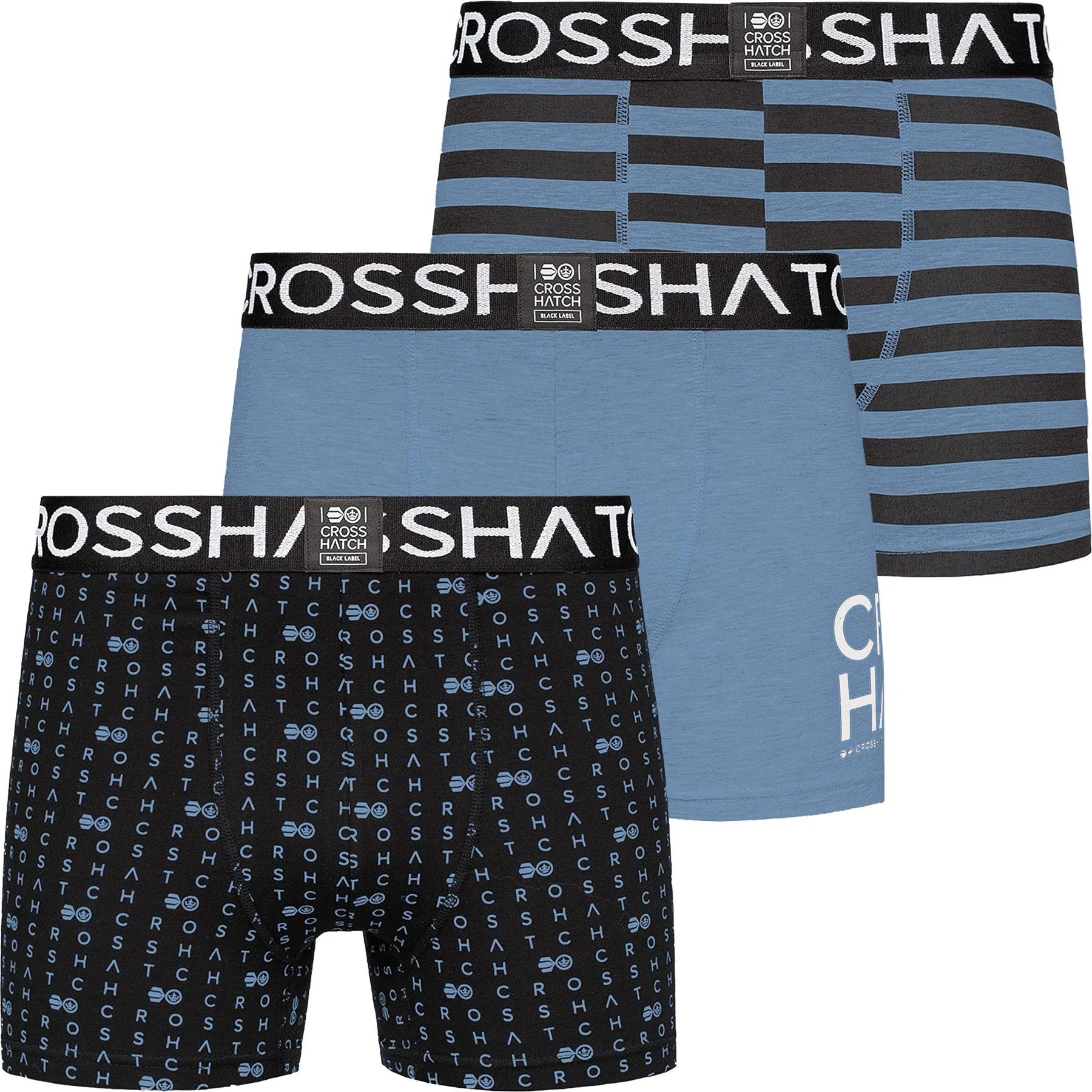 Mens 3 Pack Gridline Boxer Shorts