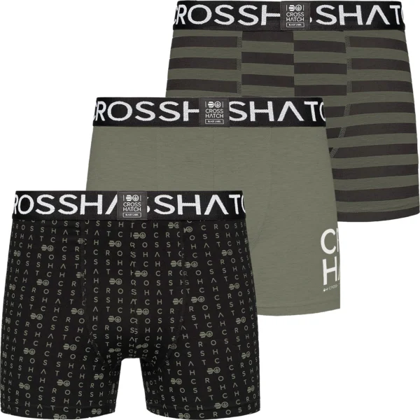 Mens 3 Pack Gridline Boxer Shorts