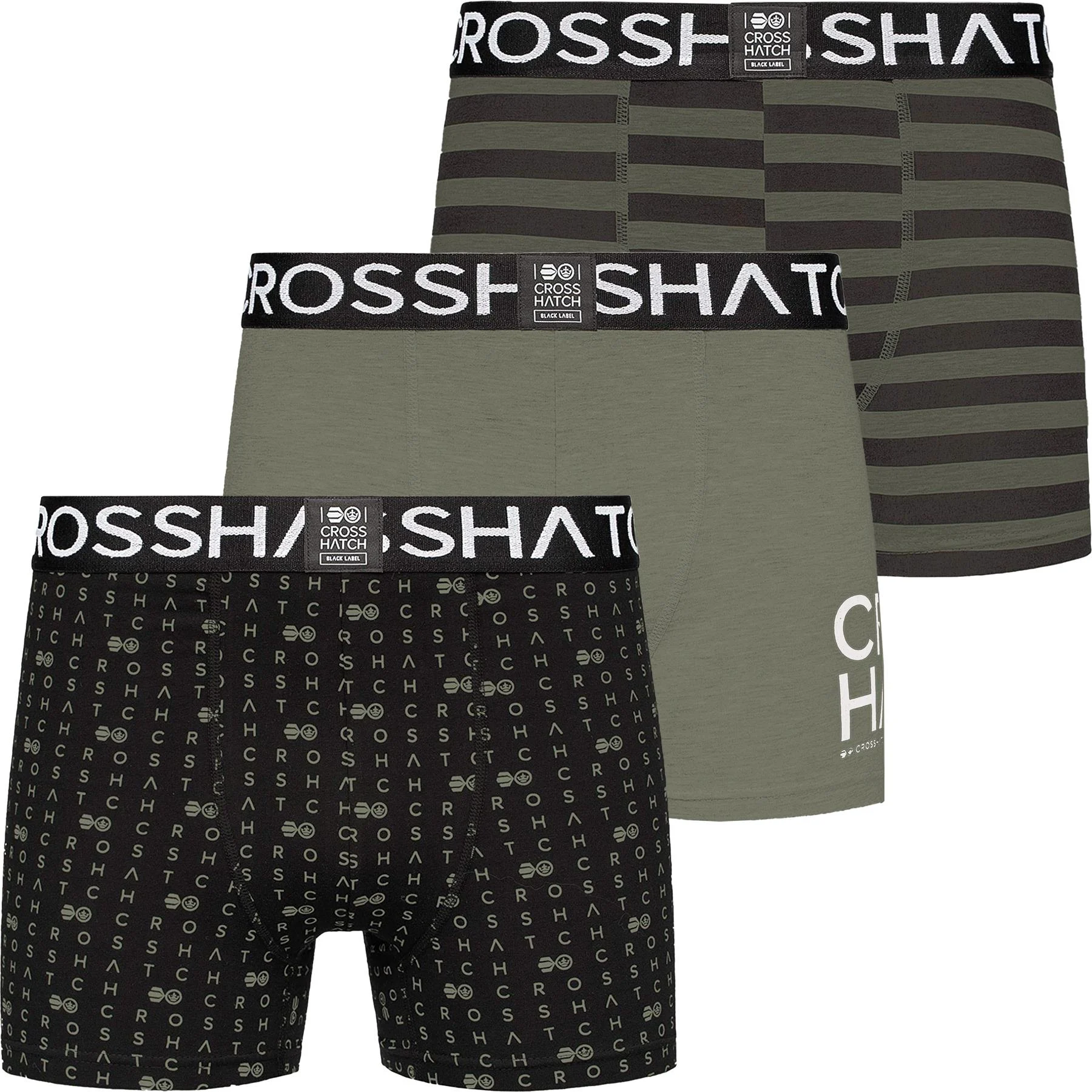 Mens 3 Pack Gridline Boxer Shorts