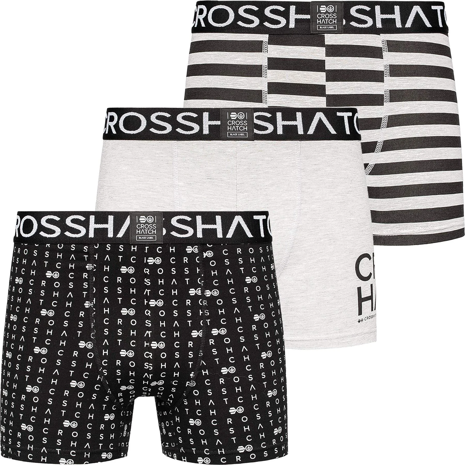 Mens 3 Pack Gridline Boxer Shorts