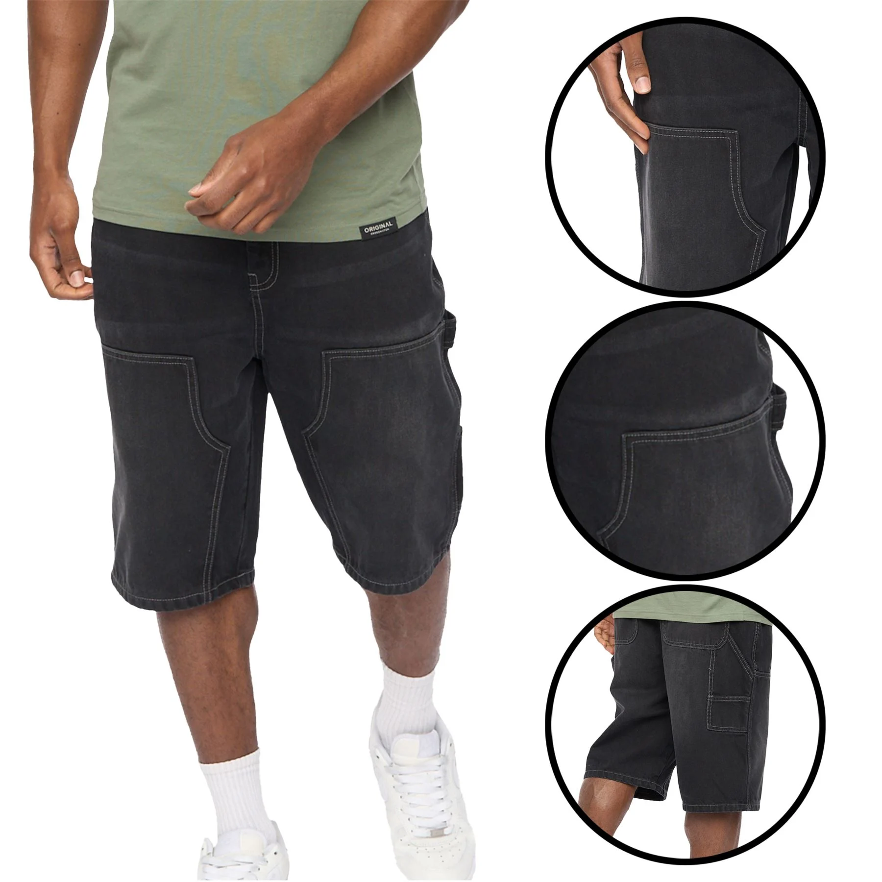 Mens Baggy Carpenter Denim Shorts