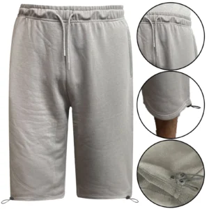 Mens Fleece 3/4 Long Jogging Shorts