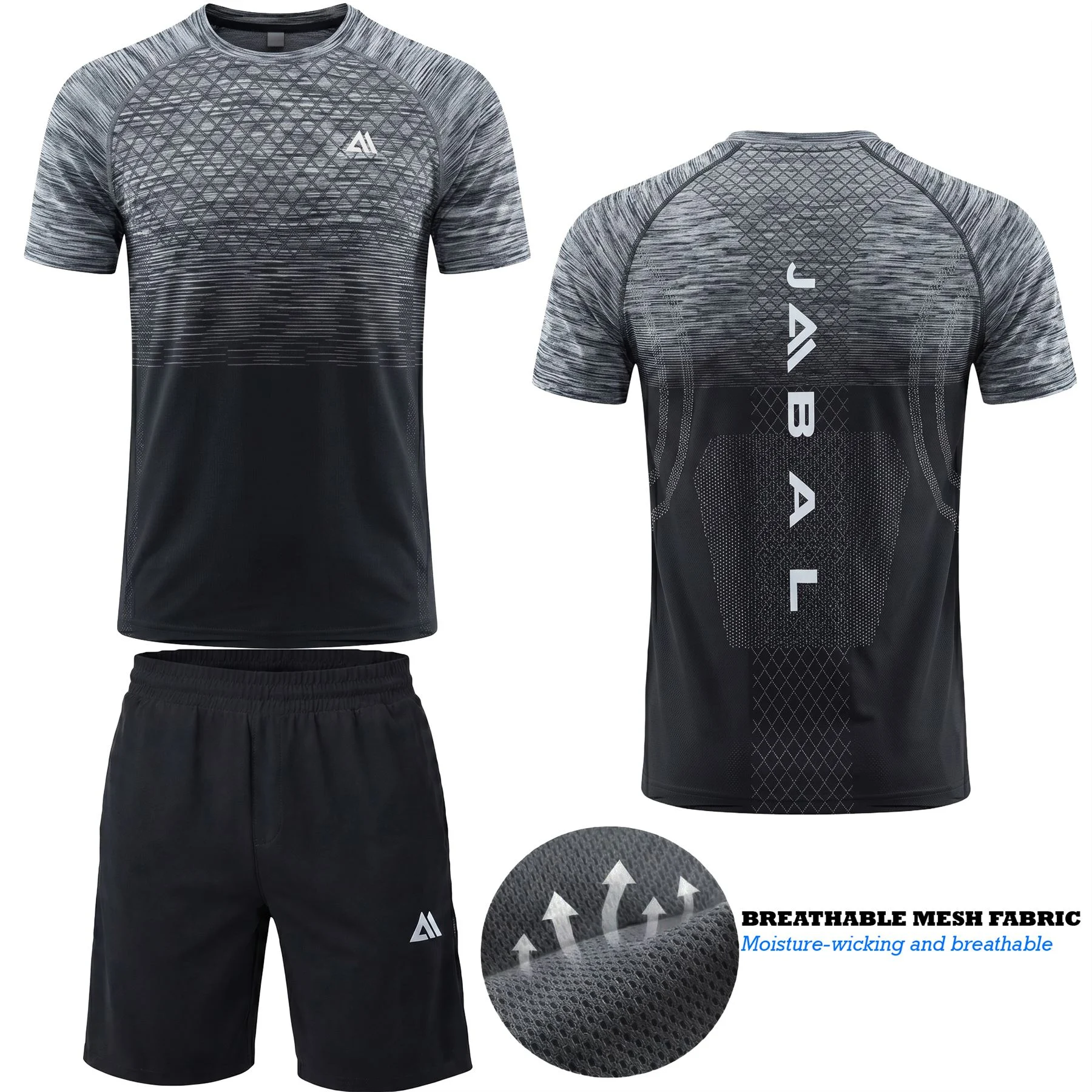 Mens Seamless Stretch Gym Short Set