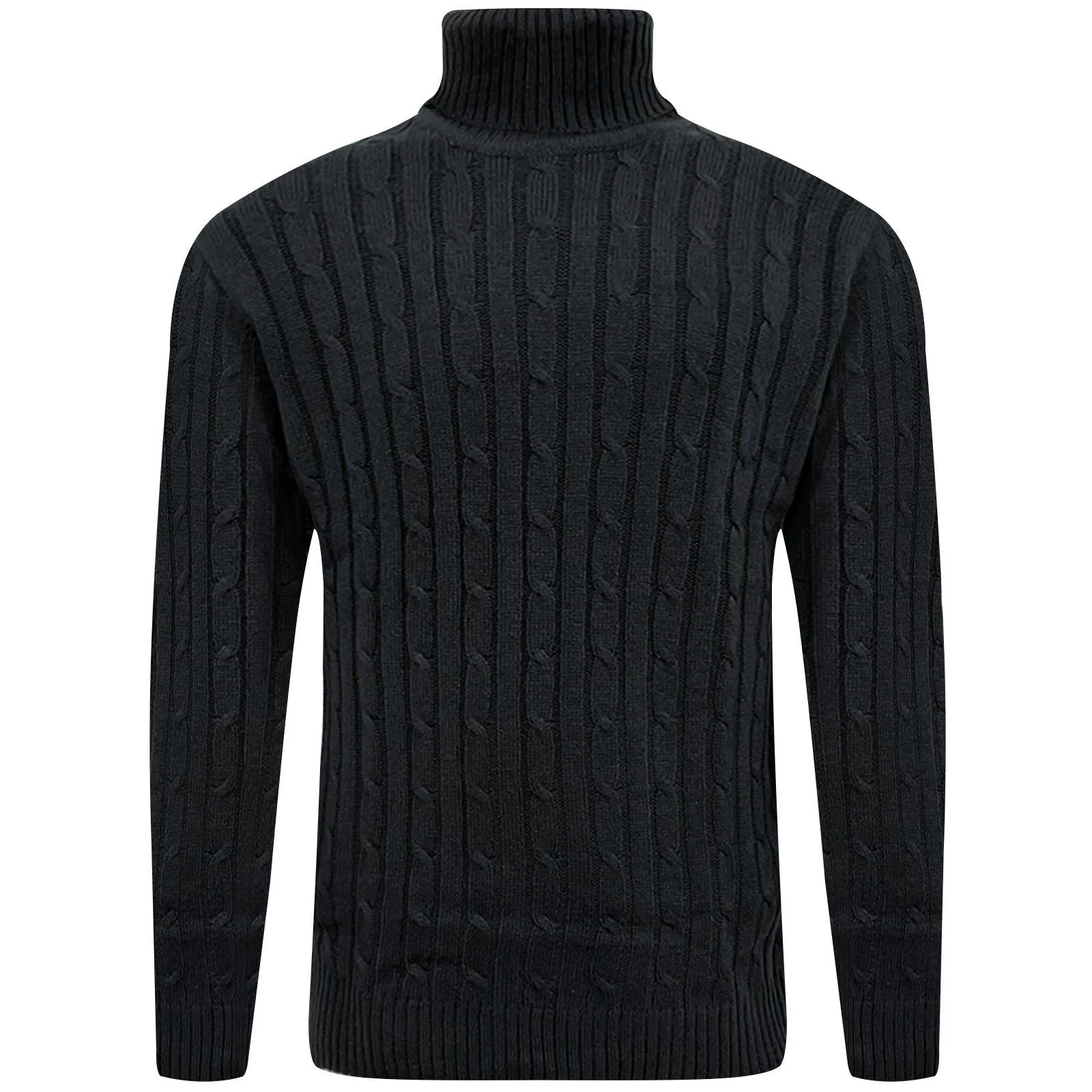 Mens Cable Knit Turtle Neck Jumper