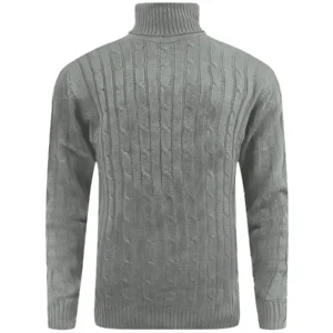 Mens Cable Knit Turtle Neck Jumper