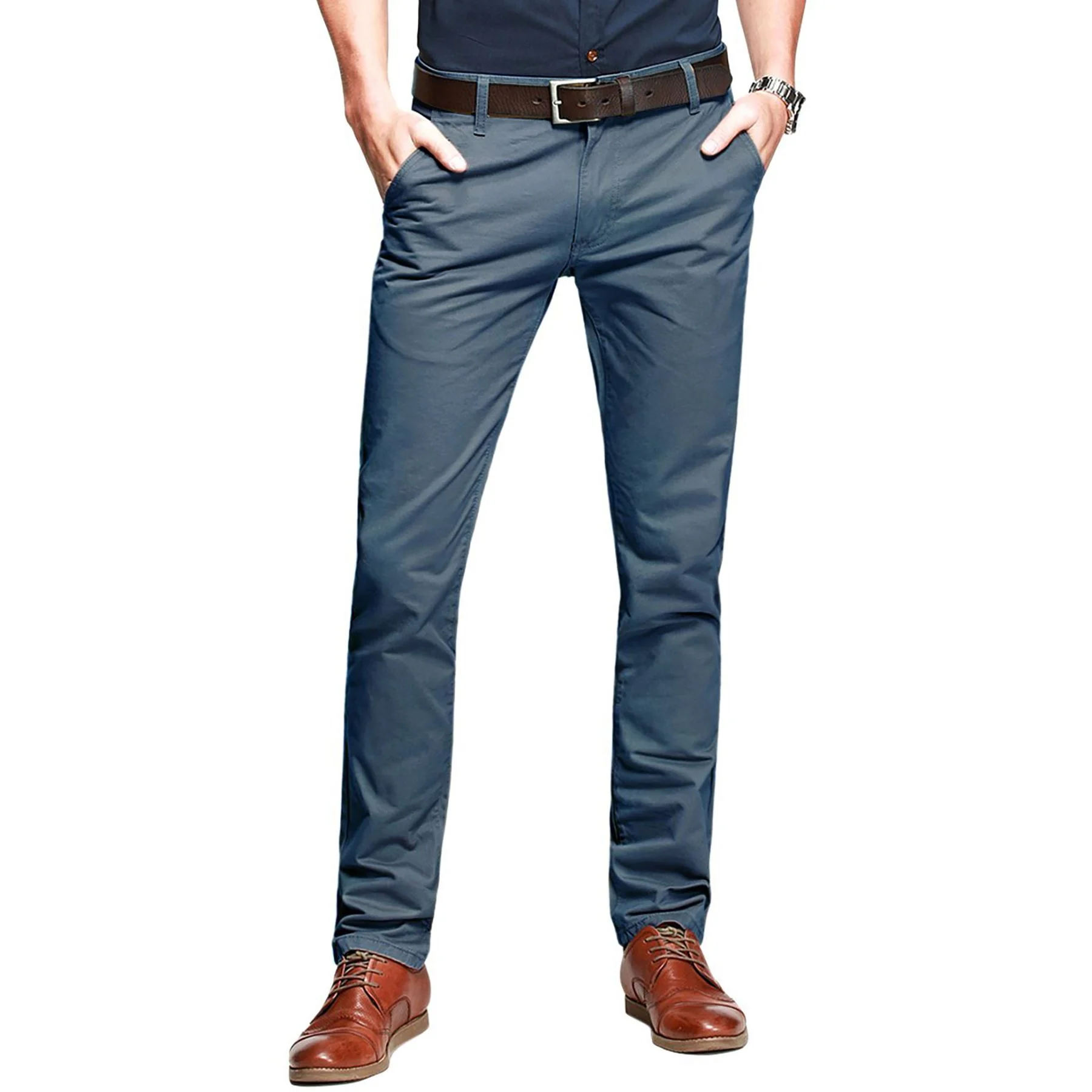 Mens Classic Cotton Chino Trousers