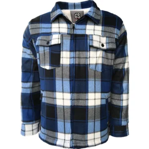 Mens Sherpa Lined Padded Check Workwear Shirt