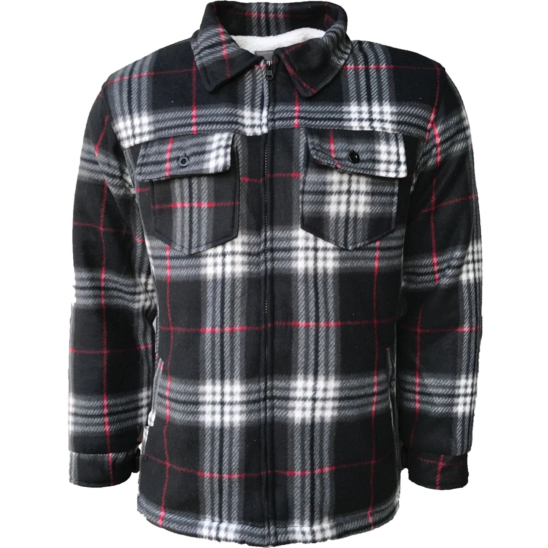Mens Sherpa Lined Padded Check Workwear Shirt