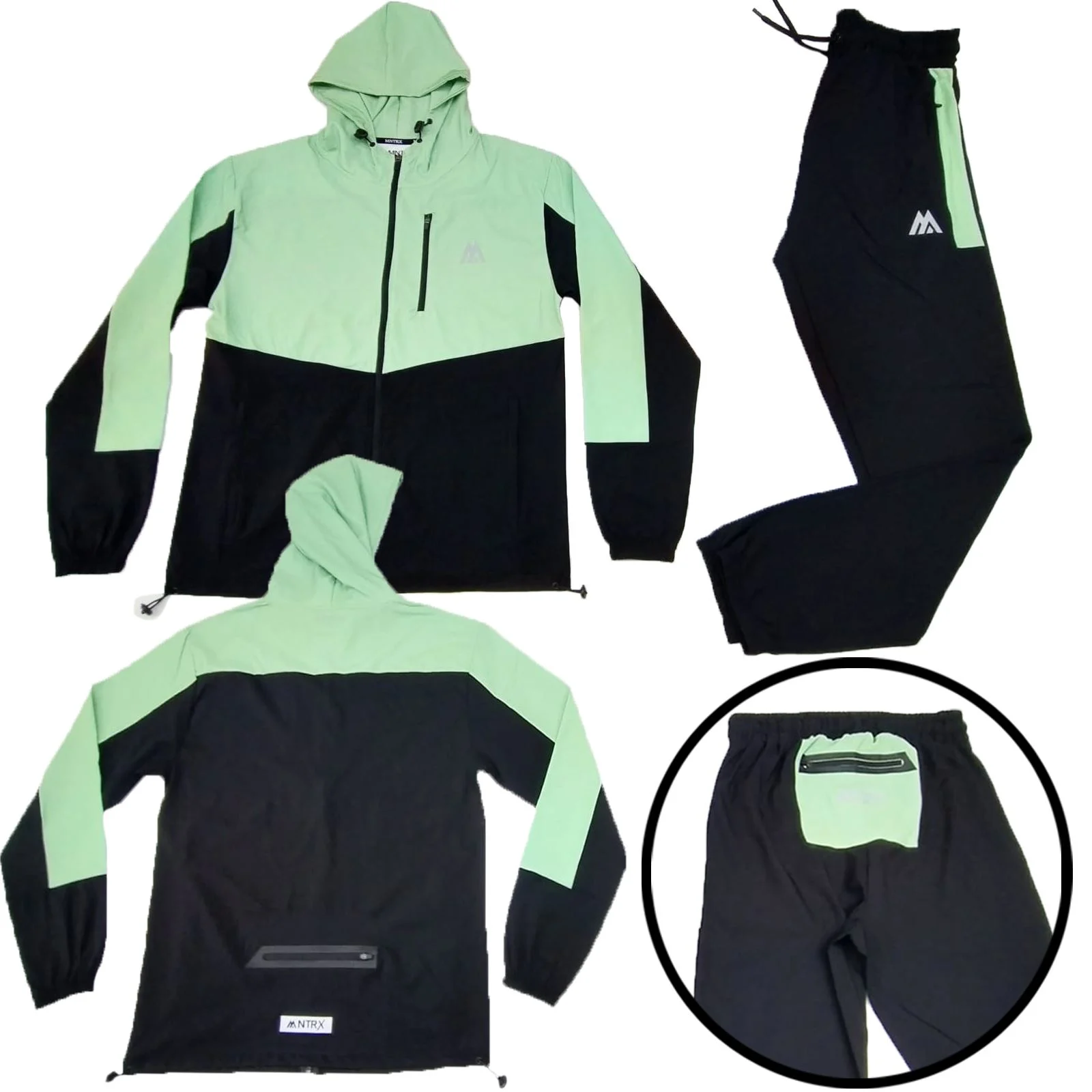 Mens MNTRX 126 Stretch Hooded Tracksuit Set