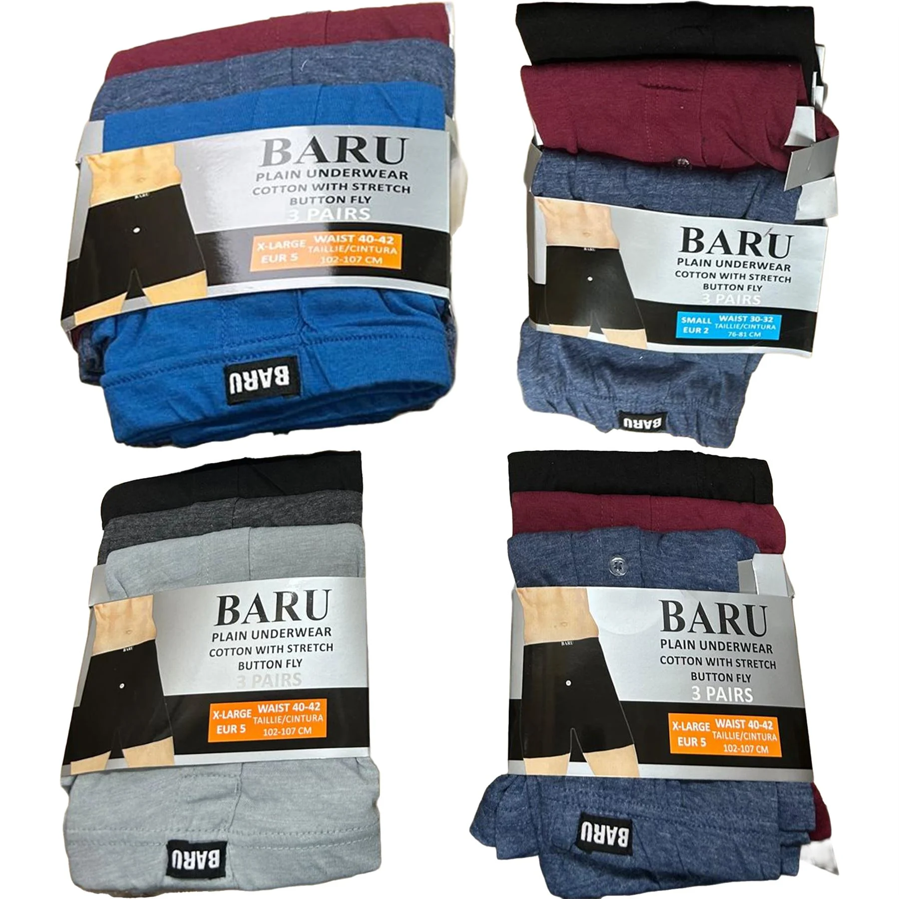 Mens 12 Pack BARU Boxer Shorts