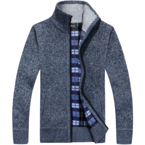 Mens 1702 Fleece Lined Knitted Zip Up