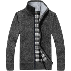 Mens 1702 Fleece Lined Knitted Zip Up