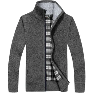 Mens 1702 Fleece Lined Knitted Zip Up