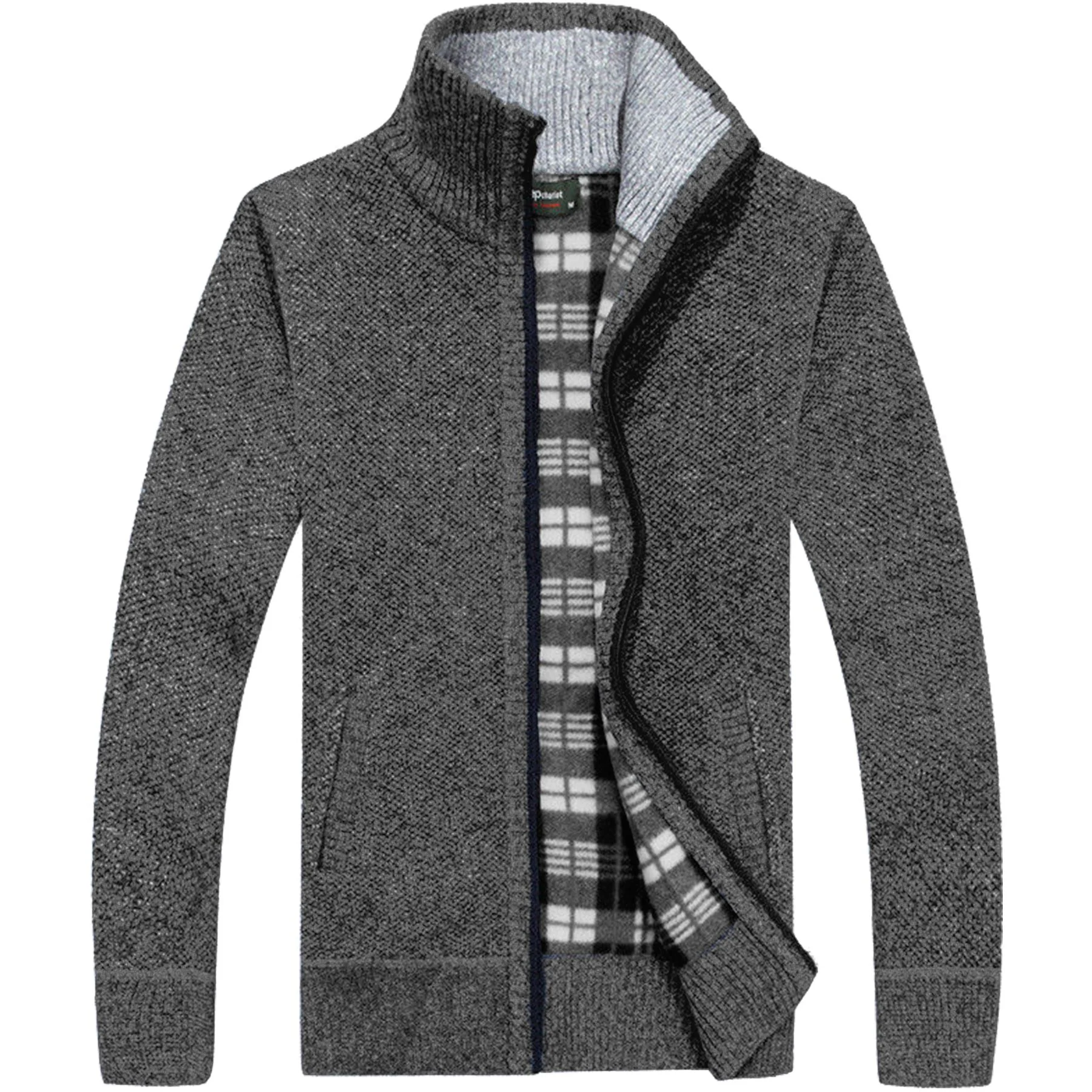 Mens 1702 Fleece Lined Knitted Zip Up