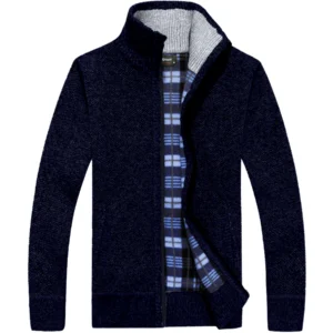 Mens 1702 Fleece Lined Knitted Zip Up