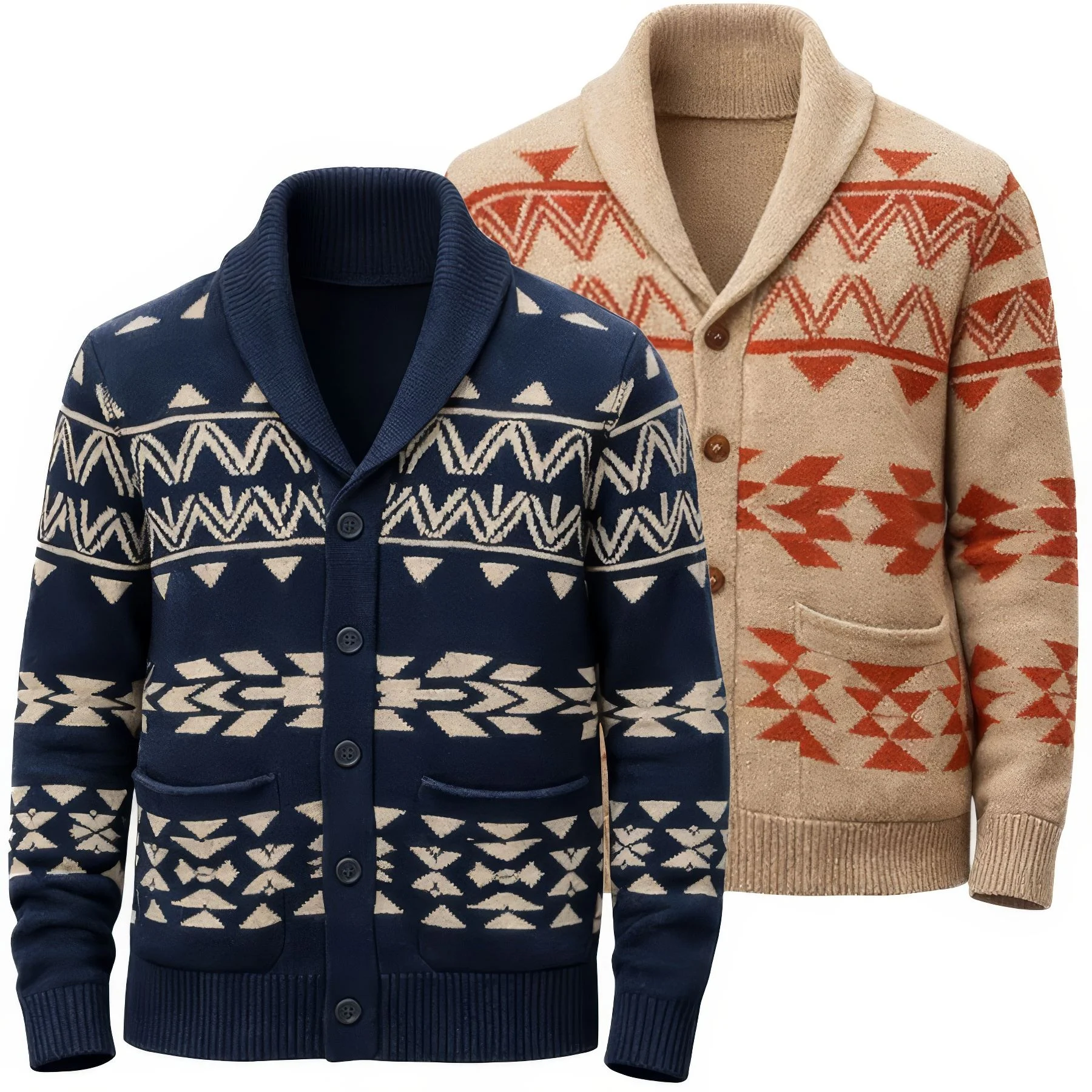 Mens 2 Pack Knitted Button Up Cardigan