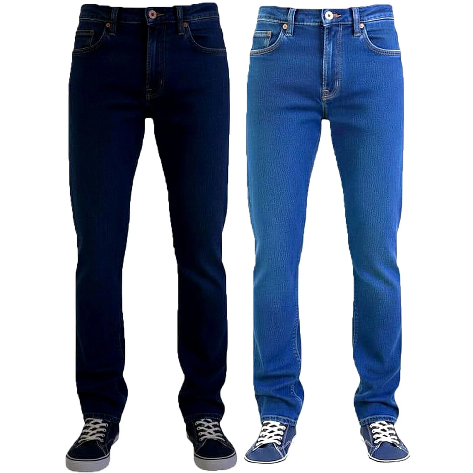 Mens 2 Pack Regular Stretch Jeans