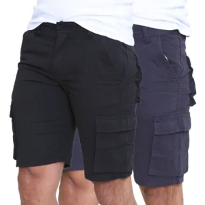 Mens 2 Pack Cargo Summer Chino Shorts