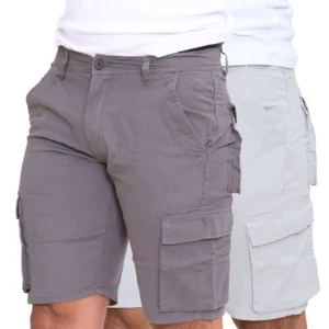 Mens 2 Pack Cargo Summer Chino Shorts