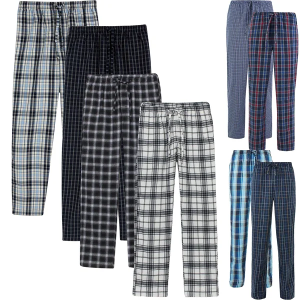 Mens 2 Pack Marks and Spencer Check Pyjama Bottoms