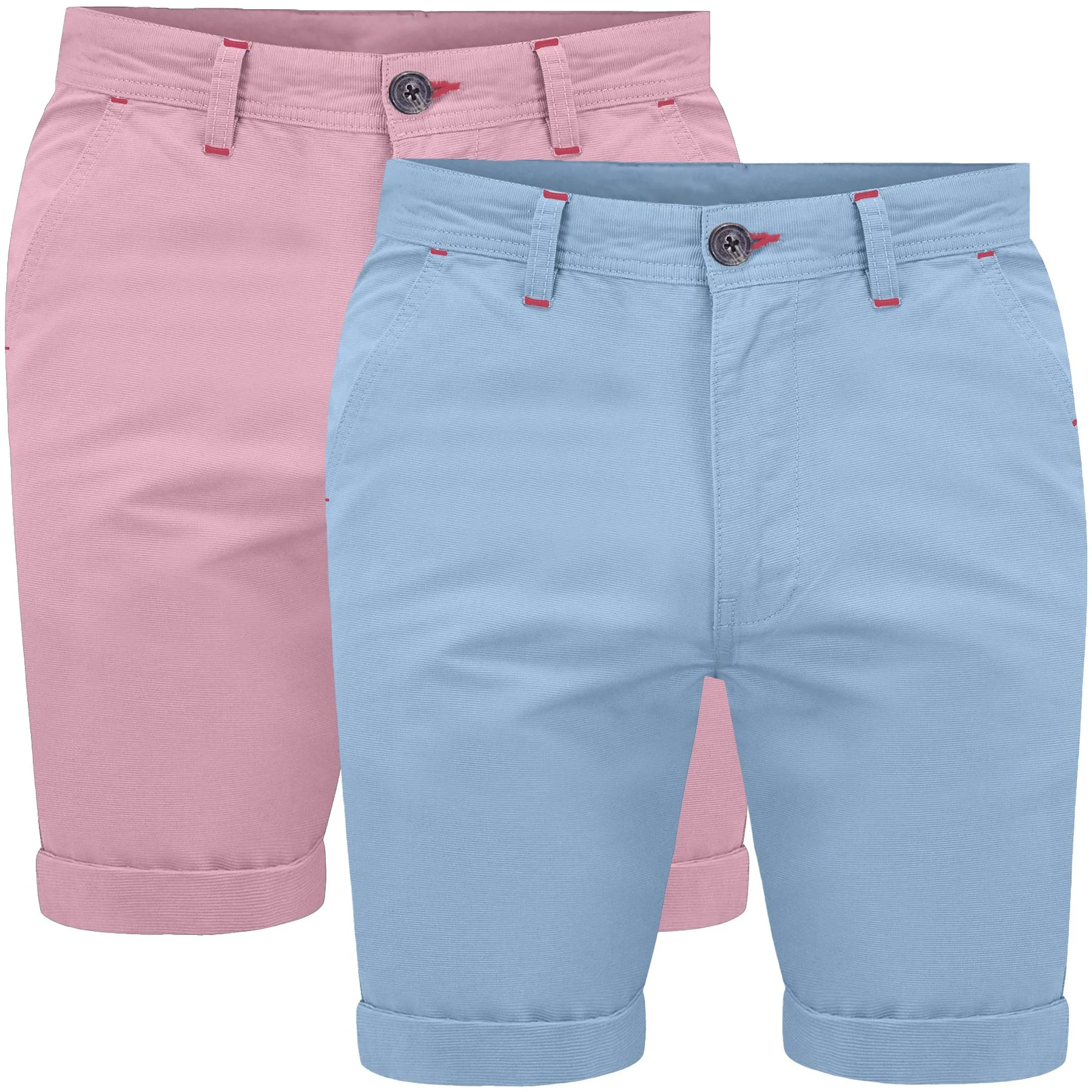 Mens 2 Pack Stretch Cargo Chino Shorts