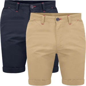 Mens 2 Pack Stretch Cargo Chino Shorts