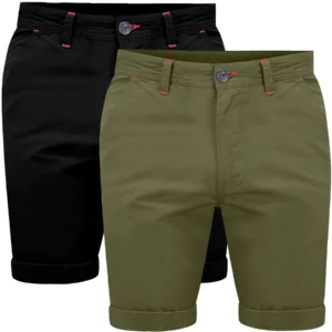 Mens 2 Pack Stretch Cargo Chino Shorts