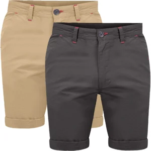 Mens 2 Pack Stretch Cargo Chino Shorts
