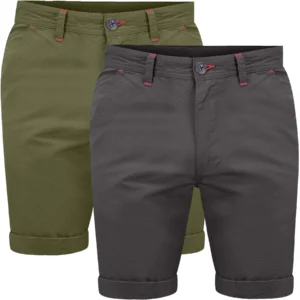 Mens 2 Pack Stretch Cargo Chino Shorts