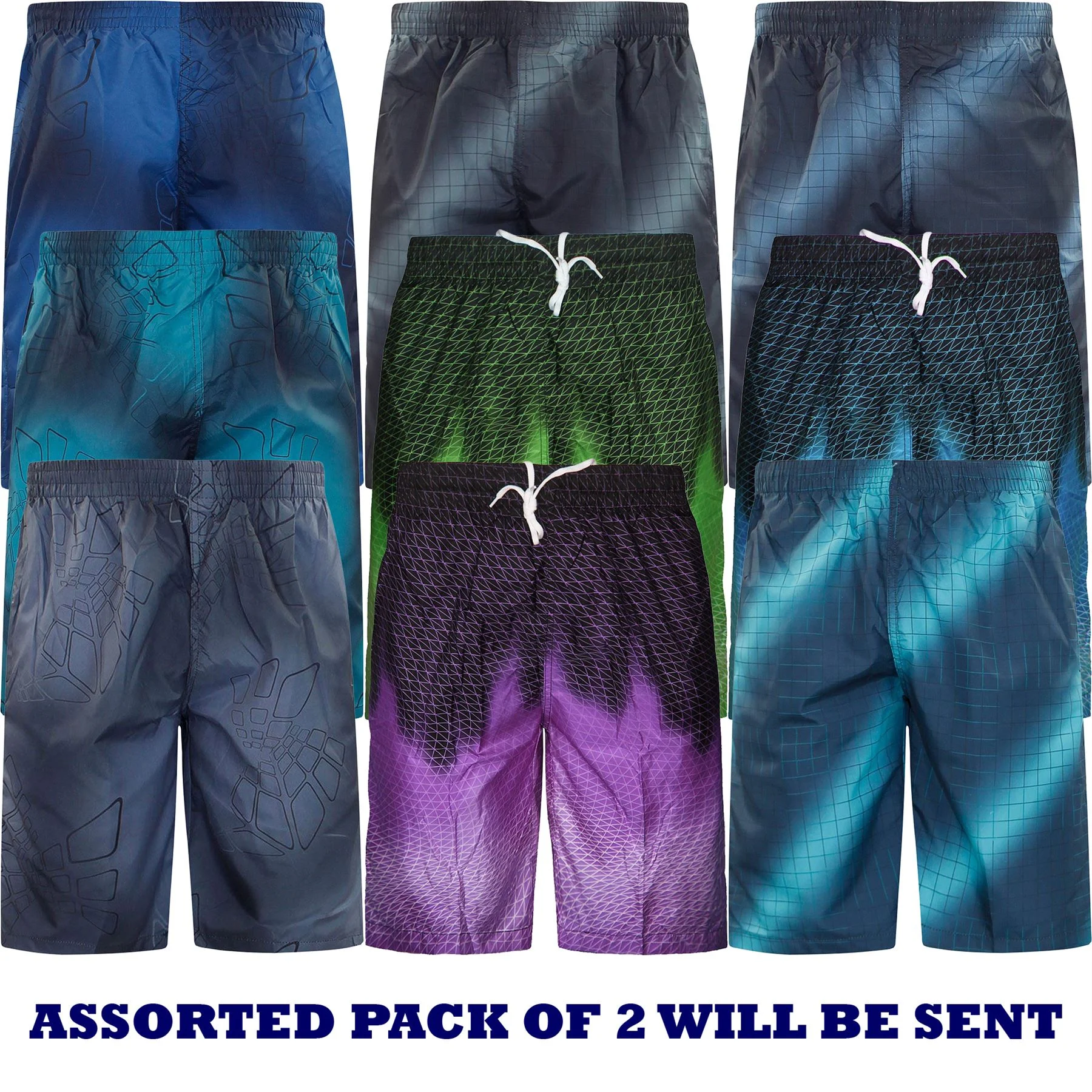 Mens 2 Pack Quick Dry Summer Shorts