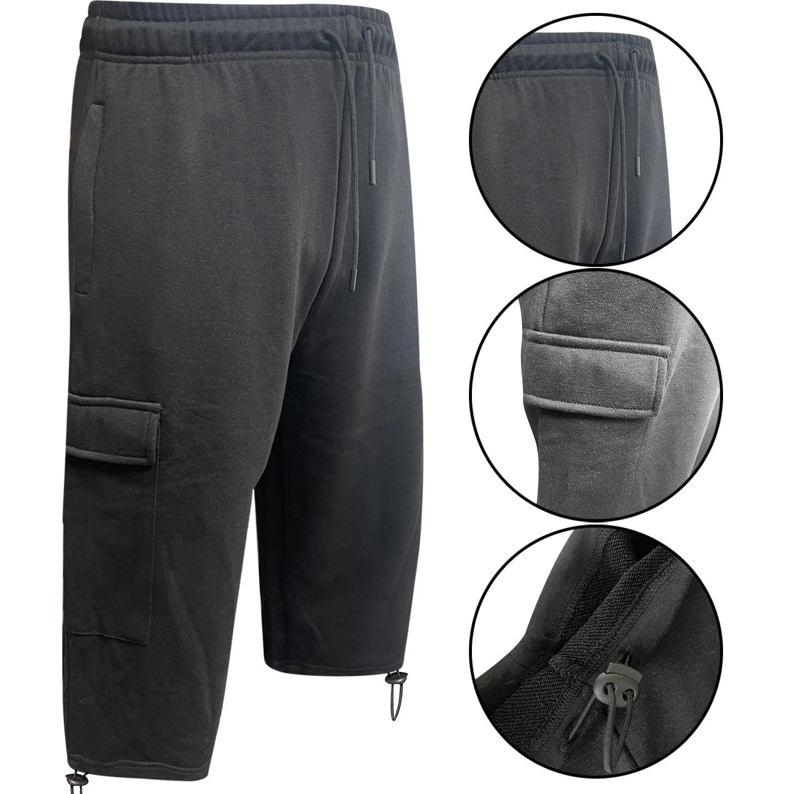 Mens 3 Pack Cargo 3/4 Long Shorts