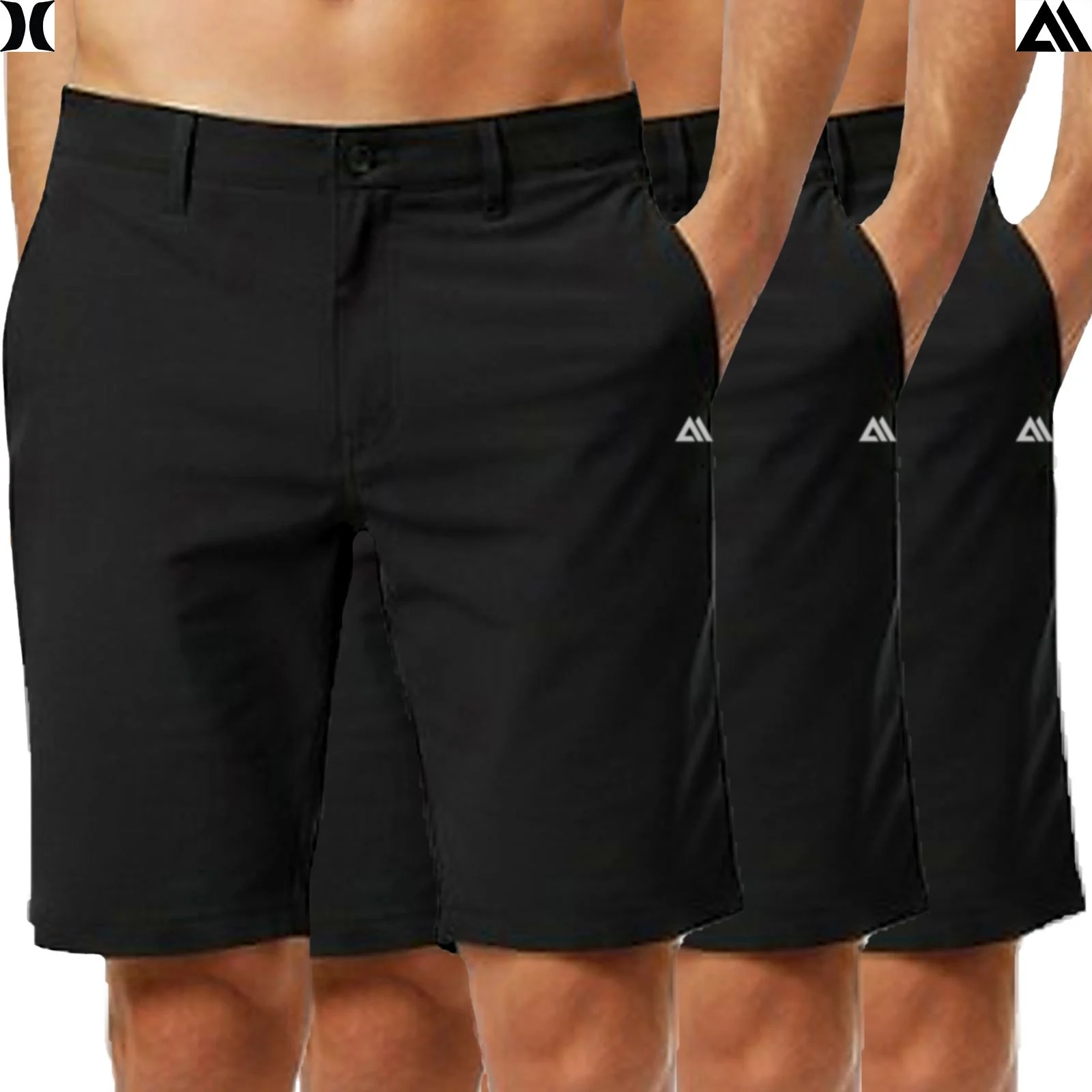 Mens 3 Pack Hurley Chino Shorts Pack