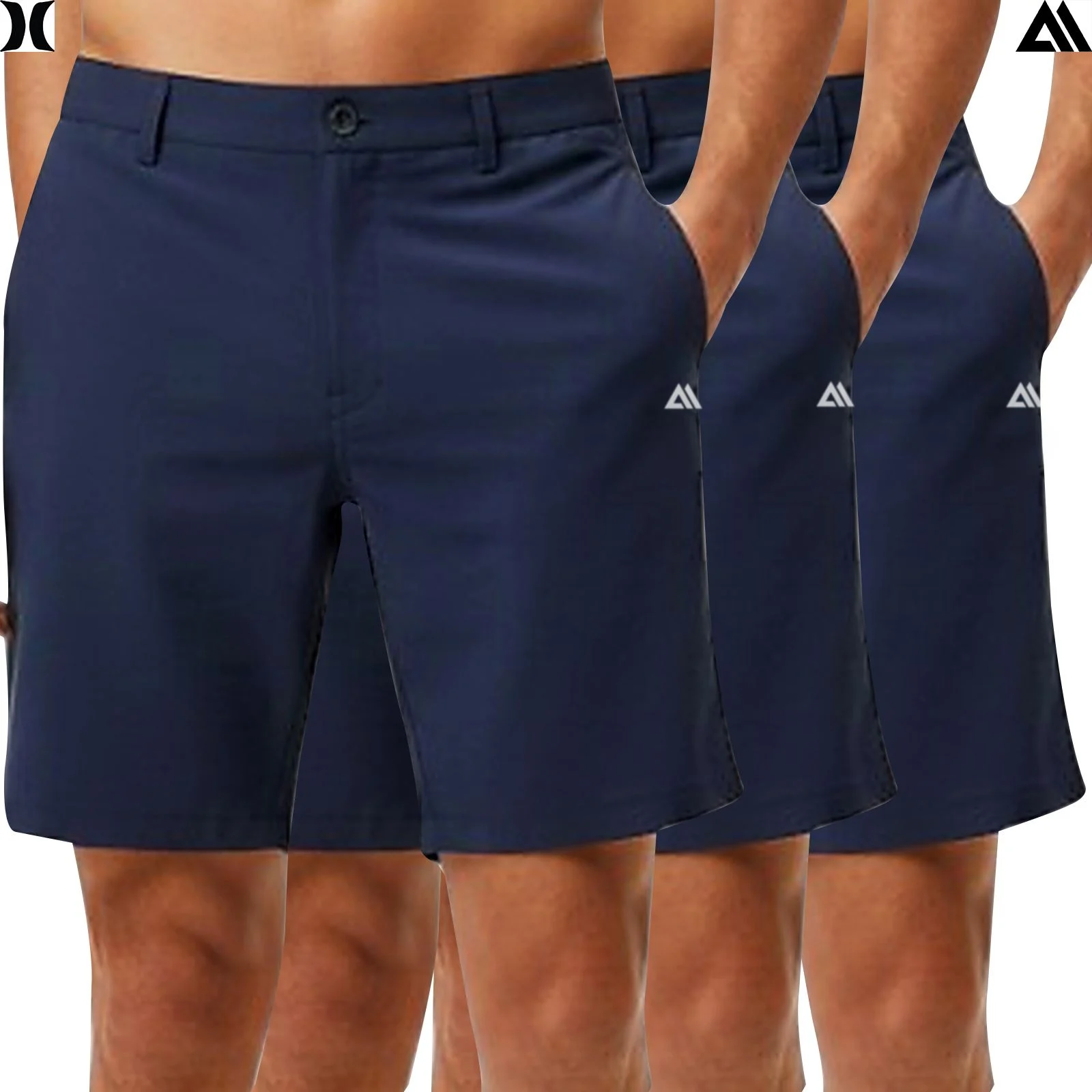Mens 3 Pack Hurley Chino Shorts Pack