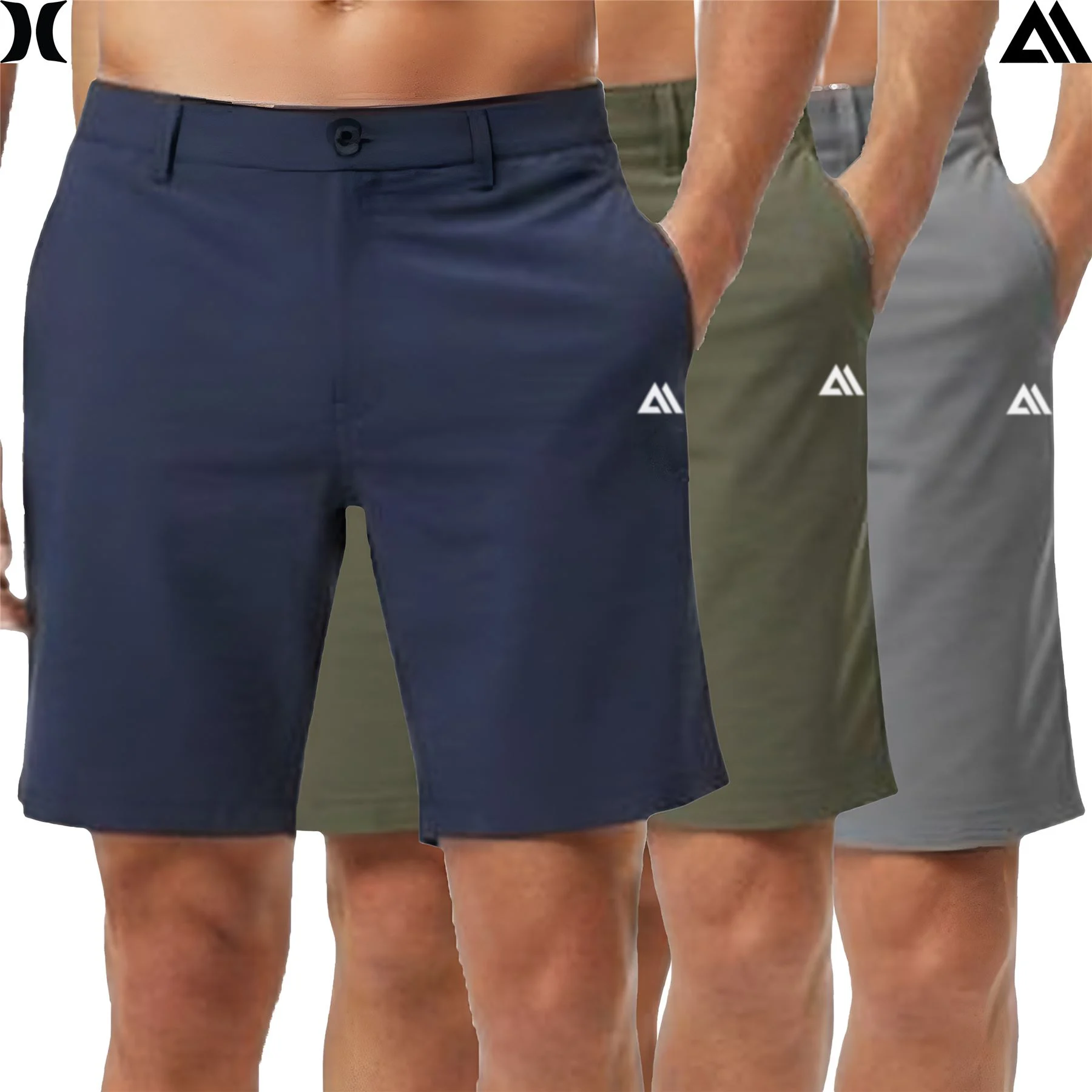 Mens 3 Pack Hurley Chino Shorts Pack